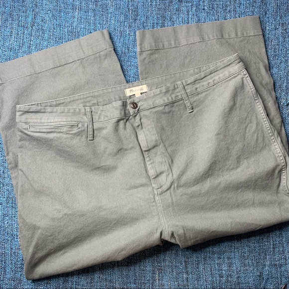 Madewell Emmett Wide Leg Crop Pants Green - Picture 2 of 6